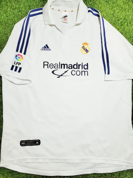 Zidane Real Madrid DEBUT SEASON 2001 2002 Home Soccer Jersey Shirt XL SKU# 695856 Adidas