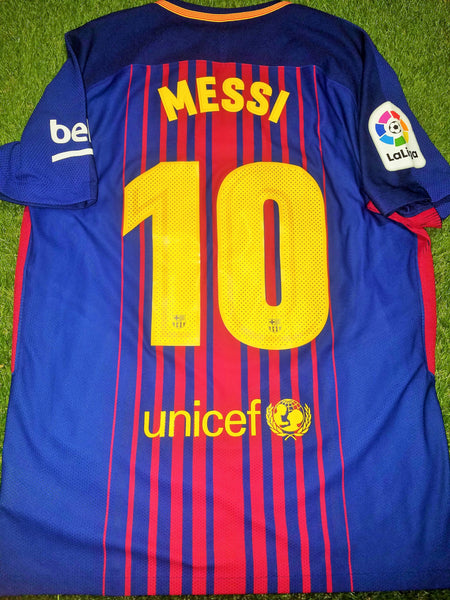Messi Barcelona Aeroswift 2017 2018 Home PLAYER ISSUE Jersey Shirt L SKU# 847190-457