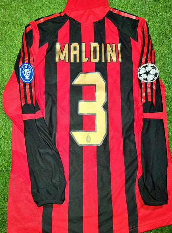 Maldini AC Milan Adidas Long Sleeve 2005 2006 Jersey Maglia Shirt M SKU# 109957 AZB001