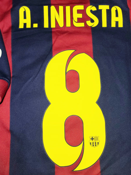 Iniesta Barcelona 2014 2015 COPA DEL REY FINAL TREBLE SEASON Jersey Shirt Camiseta L SKU#  610594-422