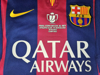 Iniesta Barcelona 2014 2015 COPA DEL REY FINAL TREBLE SEASON Jersey Shirt Camiseta L SKU#  610594-422