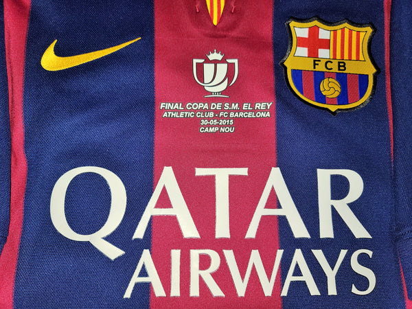 Iniesta Barcelona 2014 2015 COPA DEL REY FINAL TREBLE SEASON Jersey Shirt Camiseta L SKU#  610594-422
