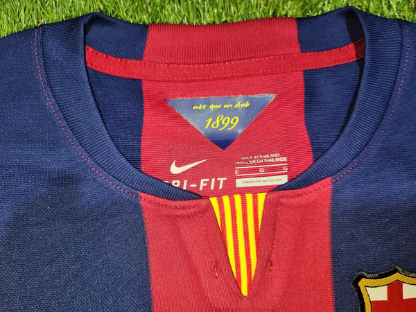 Iniesta Barcelona 2014 2015 COPA DEL REY FINAL TREBLE SEASON Jersey Shirt Camiseta L SKU#  610594-422