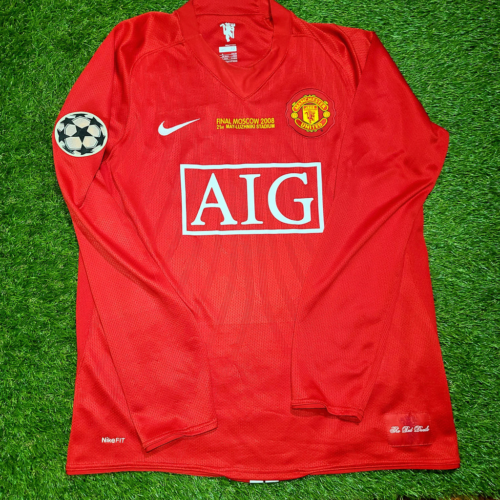 dreamjersey90s Manchester United 2007/08 Cristiano Ronaldo Soccer Jersey Home Champions League XXL