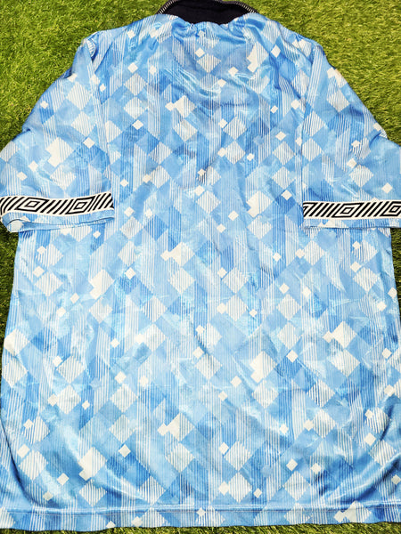 England Umbro 1990 WORLD CUP Third Blue Jersey Shirt L