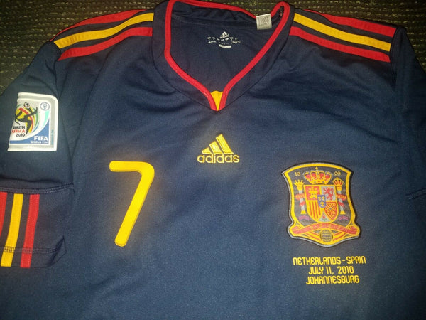 Villa Spain 2010 WORLD CUP FINAL Jersey Espana Camiseta Shirt XL - foreversoccerjerseys