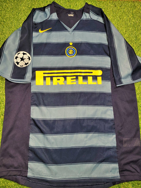 Adriano Inter Milan 2004 2005 2006 Third UEFA Soccer Jersey Shirt L Nike