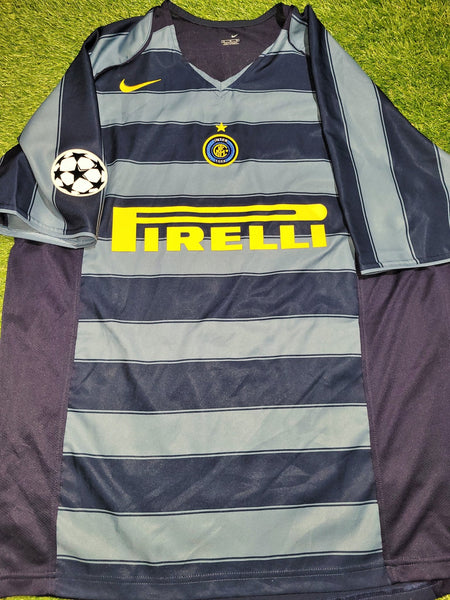 Adriano Inter Milan 2004 2005 2006 Third UEFA Soccer Jersey Shirt XL Nike