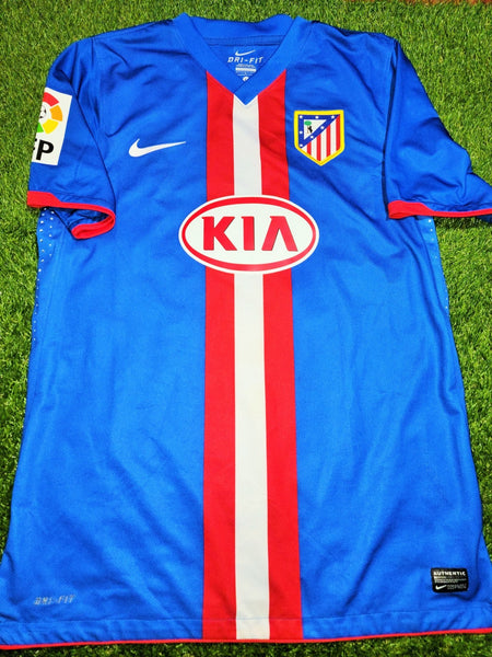 Aguero Aletico Madrid 2010 2011 UEFA MATCH WORN Jersey Camiseta Shirt L foreversoccerjerseys