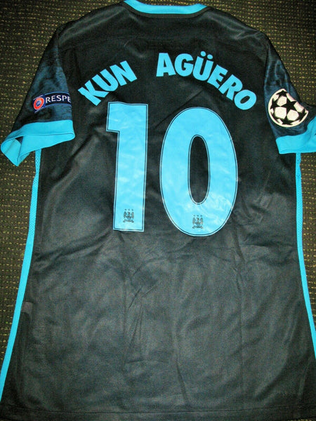 Aguero Manchester City 2015 2016 PLAYER ISSUE Jersey Shirt Camiseta L - foreversoccerjerseys