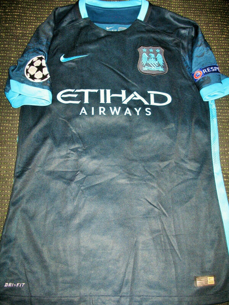 Aguero Manchester City 2015 2016 PLAYER ISSUE Jersey Shirt Camiseta L - foreversoccerjerseys