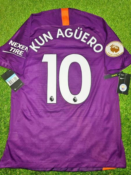 Aguero Manchester City 2018 2019 PLAYER ISSUE VAPORKNIT Away Purple Jersey Shirt Camiseta BNWT M SKU# 918915-538 foreversoccerjerseys