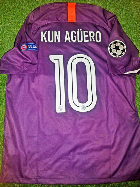 Aguero Manchester City 2018 2019 UEFA Jersey Shirt Camiseta L SKU# 919001-538 foreversoccerjerseys