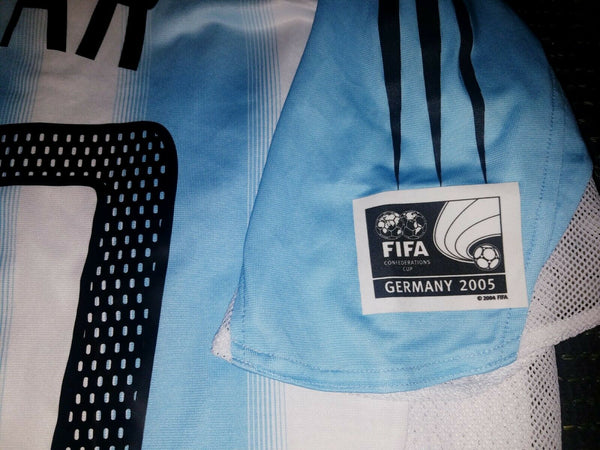 Aimar Argentina 2005 CONFEDERATIONS CUP MATCH WORN Jersey Camiseta L - foreversoccerjerseys