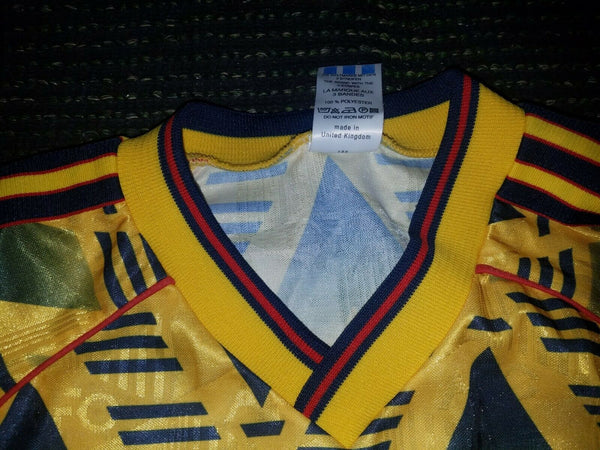 Arsenal Adidas JVC 1991 1992 1993 BRUISED BANANA Jersey Shirt L - foreversoccerjerseys