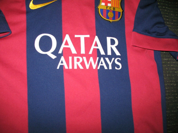 Authentic Suarez Barcelona 2014 2015 TREBLE Jersey Shirt Camiseta Uruguay M - foreversoccerjerseys
