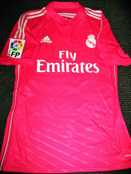 Bale Real Madrid 2014 2015 Pink MATCH WORN Jersey Shirt - foreversoccerjerseys