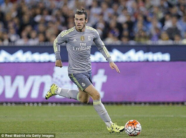 Bale Real Madrid 2015 2016 Long Sleeve Gray Jersey Camiseta Shirt Maglia L - foreversoccerjerseys