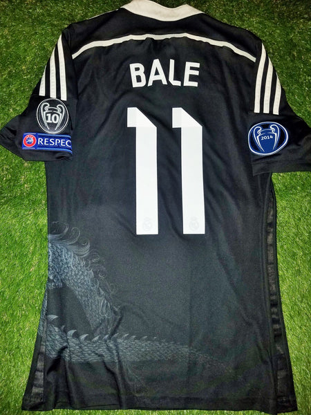 Bale Real Madrid Dragon Y-3 2014 2015 UEFA Black Jersey Camiseta Shirt M SKU# F49264 foreversoccerjerseys