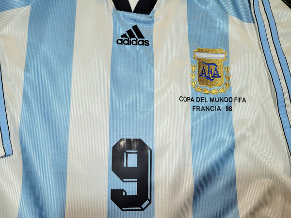 Batistuta Argentina 1998 WORLD CUP Home Adidas Jersey Shirt Camiseta XL Adidas