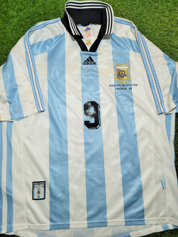 Batistuta Argentina 1998 WORLD CUP Home Adidas Jersey Shirt Camiseta XL Adidas