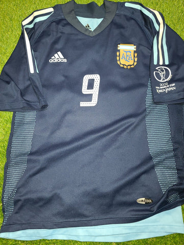 Batistuta Argentina 2002 WORLD CUP PLAYER ISSUE Jersey Shirt Camiseta M foreversoccerjerseys