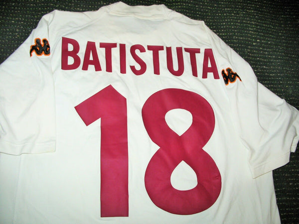 Batistuta As Roma Kappa White 2000 2001 Jersey Shirt Maglia XL - foreversoccerjerseys