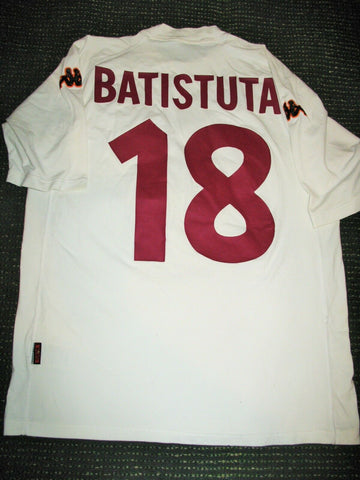 Batistuta As Roma Kappa White 2000 2001 Jersey Shirt Maglia XL - foreversoccerjerseys