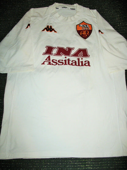 Batistuta As Roma Kappa White 2000 2001 Jersey Shirt Maglia XL - foreversoccerjerseys