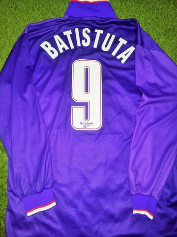 Batistuta Fiorentina Reebok 1995 1996 Long Sleeve MATCH WORN Jersey Shirt Camiseta Maglia L foreversoccerjerseys