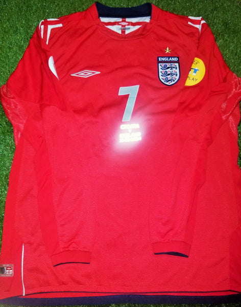Beckham England 2004 EURO CUP Umbro Jersey Shirt XL foreversoccerjerseys