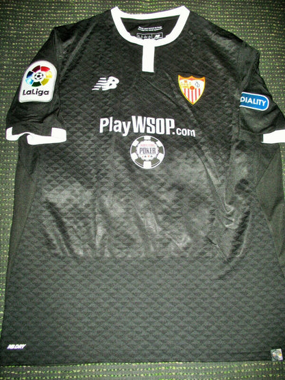 Ben Yedder Sevilla 2017 2018 Match Worn Black Jersey Issue Maillot - foreversoccerjerseys