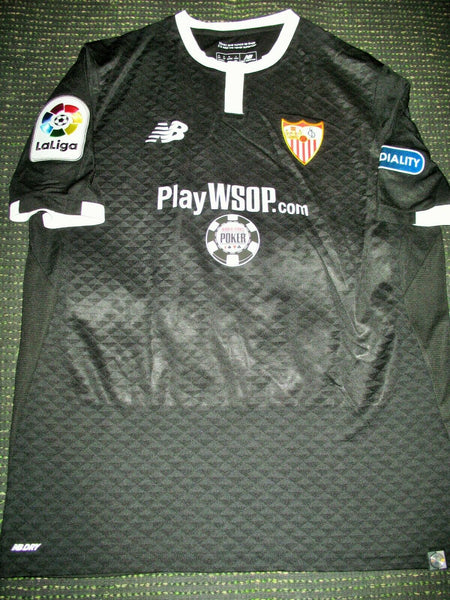 Ben Yedder Sevilla 2017 2018 Match Worn Black Jersey Issue Maillot - foreversoccerjerseys