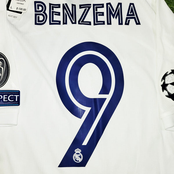Benzema Real Madrid 2020 2021 CLIMACHILL PLAYER ISSUE UEFA Home Jersey Camiseta Shirt BNWT L SKU# FM4736 foreversoccerjerseys