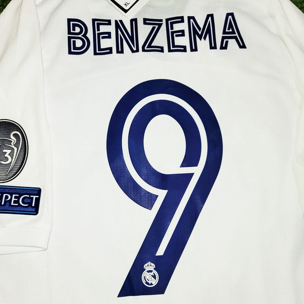 Benzema Real Madrid 2020 2021 CLIMACHILL PLAYER ISSUE UEFA Home Jersey Camiseta Shirt BNWT XL SKU# FM4736 foreversoccerjerseys