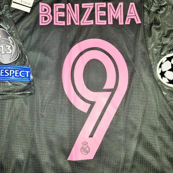 Benzema Real Madrid 2020 2021 CLIMACHILL PLAYER ISSUE UEFA Third Jersey Camiseta Shirt BNWT L SKU# GE0932 foreversoccerjerseys