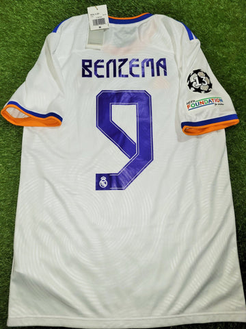 Benzema Real Madrid 2021 2022 UEFA FINAL Home Soccer Jersey Shirt BNWT M SKU# GQ1359 Adidas