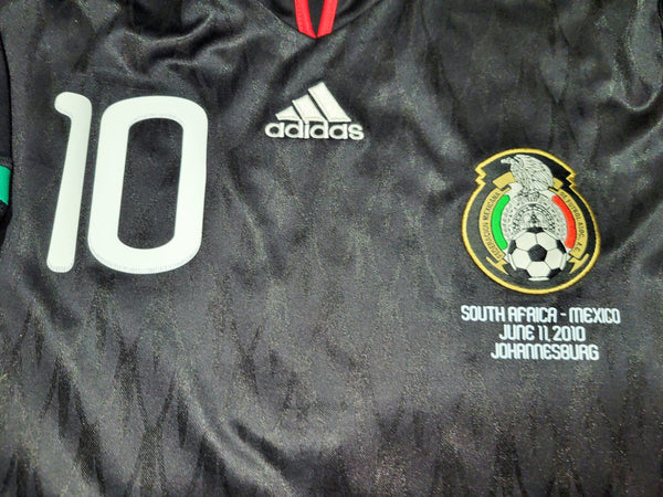 Blanco Mexico 2010 WORLD CUP Away Black Soccer Jersey Shirt M SKU# P41397 Adidas