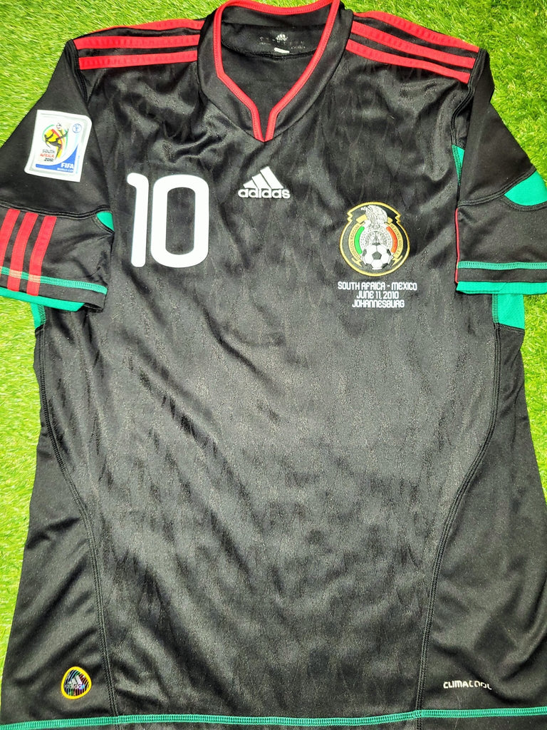 Blanco Mexico 2010 WORLD CUP Away Black Soccer Jersey Shirt M SKU# P41397 Adidas