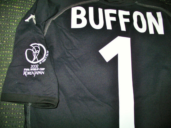 Buffon Italy Kappa 2002 World Cup Black Jersey Shirt XL - foreversoccerjerseys