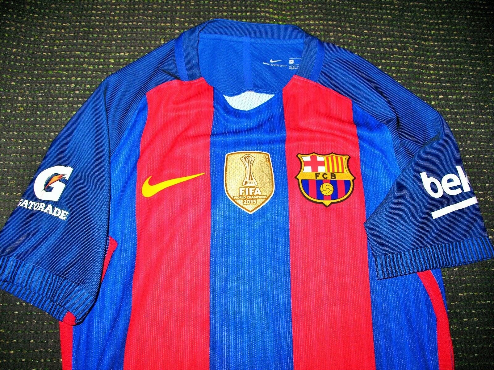 Carles Alena Barcelona 2016 MATCH WORN Jersey Shirt Camiseta M - foreversoccerjerseys