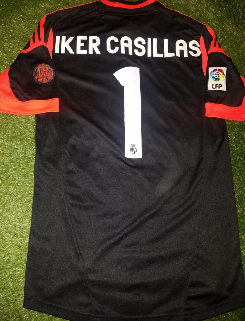 Casillas Real Madrid 2012 2013 110 years Anniversary Black Jersey Shirt Camiseta M foreversoccerjerseys