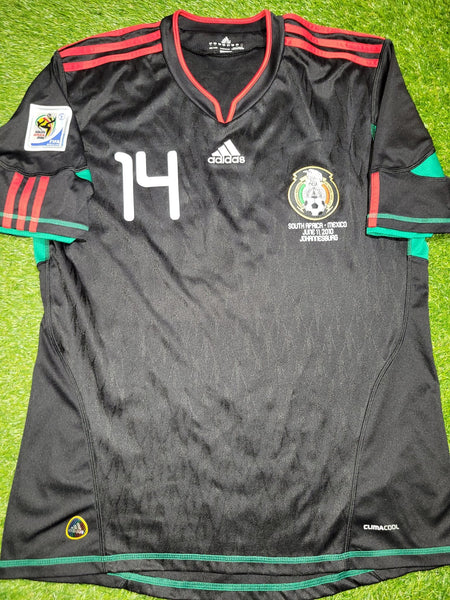 Chicharito Mexico 2010 WORLD CUP Away Black Soccer Jersey Shirt L SKU# P41397 Adidas