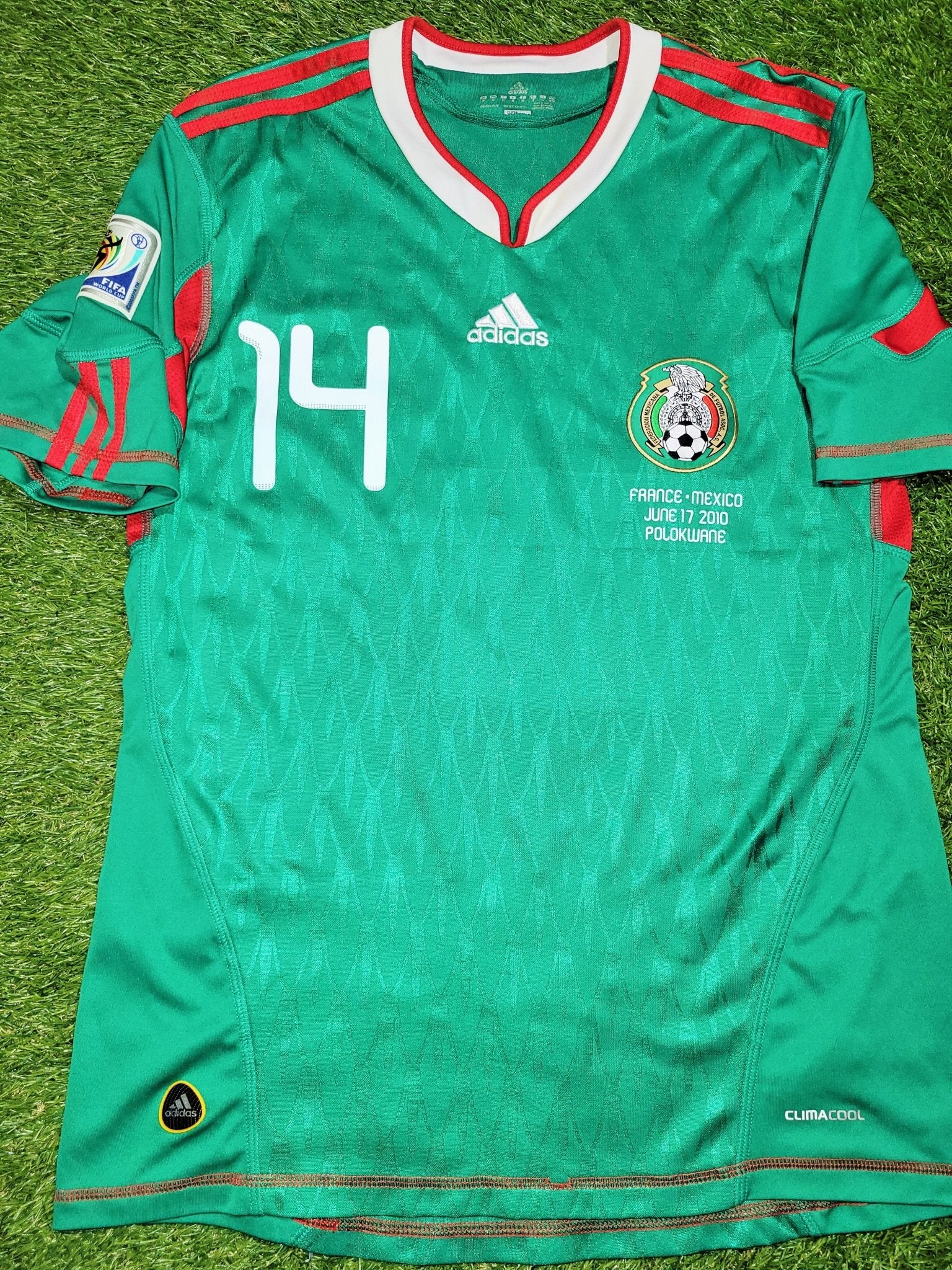 Chicharito Mexico 2010 WORLD CUP Home Soccer Jersey Shirt M SKU# P41410 Adidas