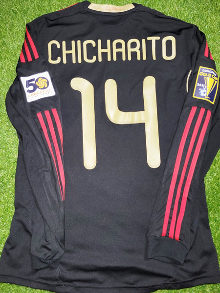 Chicharito Mexico 2011 GOLD CUP FINAL Soccer Long Sleeve Away Jersey Shirt M SKU# V31526 Adidas