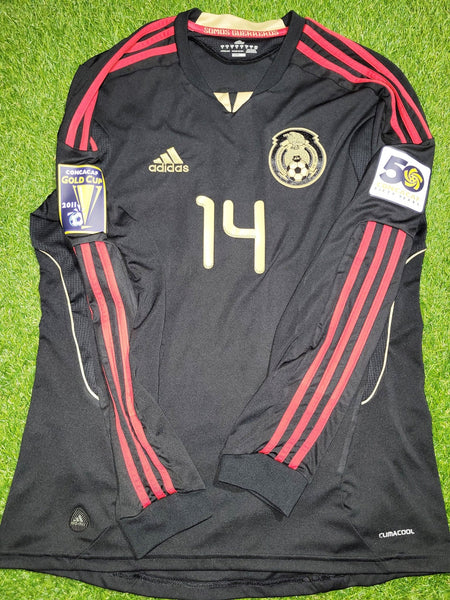 Chicharito Mexico 2011 GOLD CUP FINAL Soccer Long Sleeve Away Jersey Shirt M SKU# V31526 Adidas