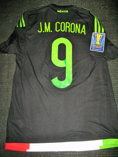 Corona TECATITO Mexico 2015 GOLD CUP MATCH WORN Jersey Camiseta Shirt M - foreversoccerjerseys