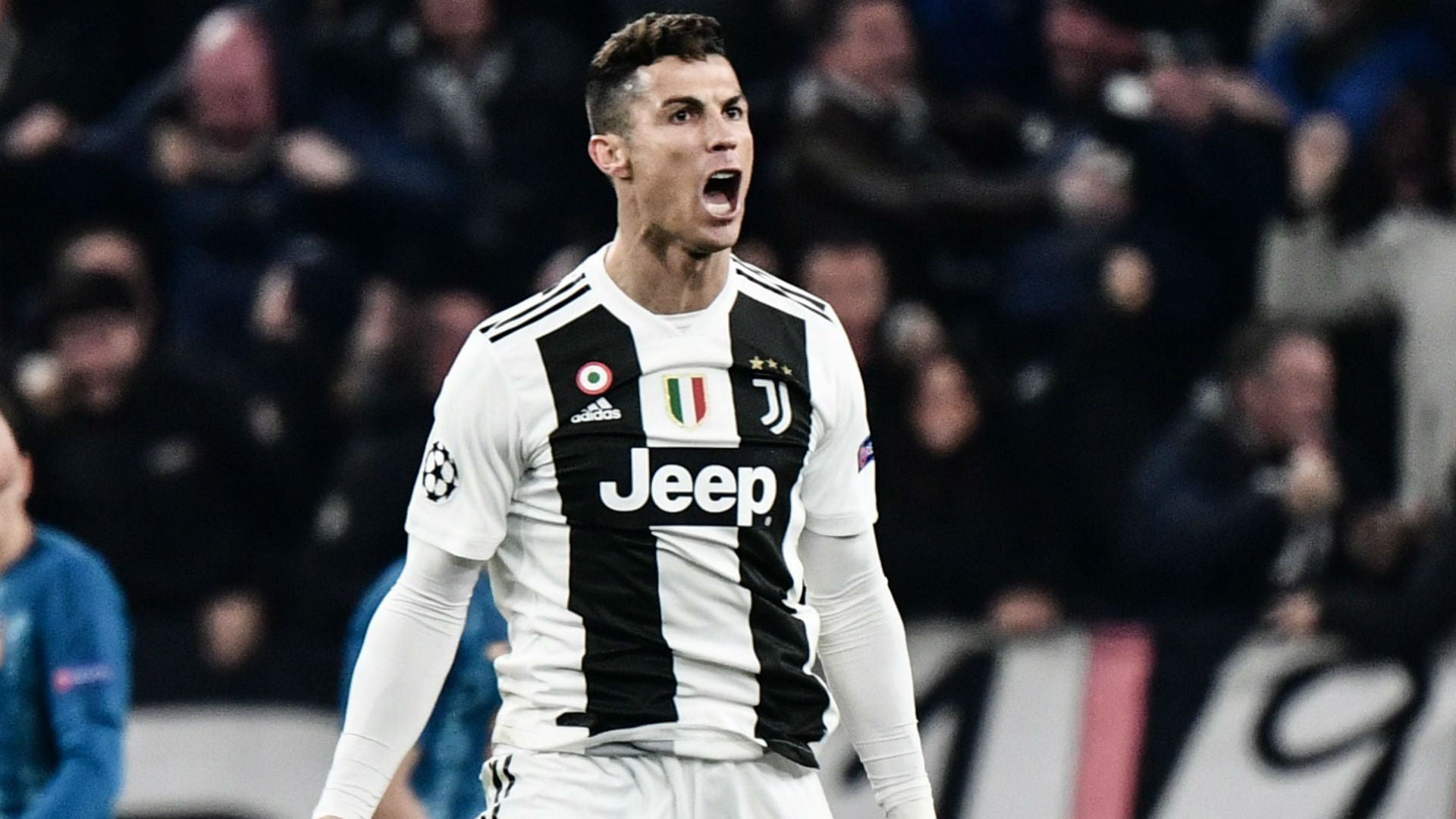 Cristiano Ronaldo Juventus 2018 2019 DEBUT UEFA Jersey Camiseta