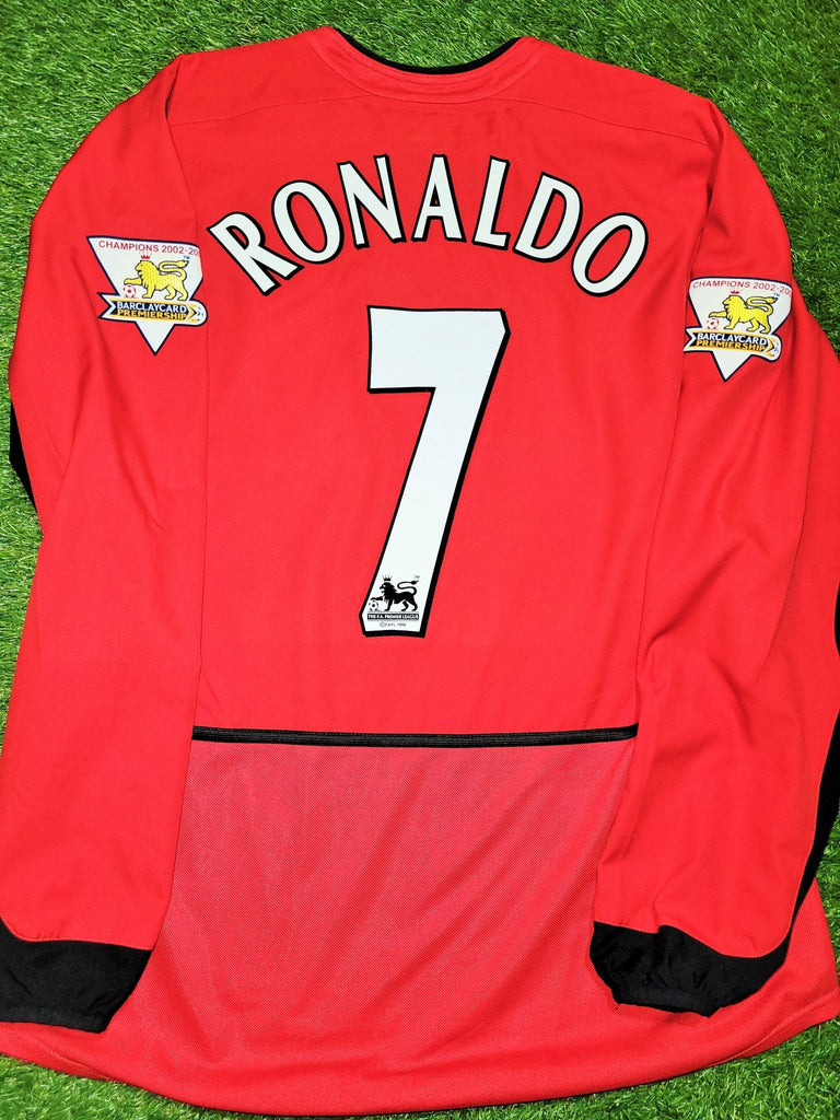 Cristiano Ronaldo Manchester United 2003 2004 DEBUT SEASON Home Long Sleeve Soccer Jersey Shirt L SKU# F20610DHA 184948 Nike
