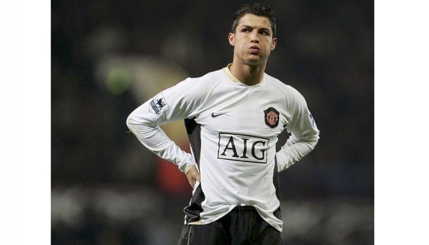 Cristiano Ronaldo Manchester United 2006 2007 Away Long Sleeve Soccer Jersey L SKU# H6SYS 146818 Nike